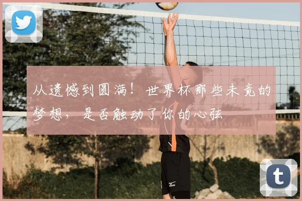 从遗憾到圆满！世界杯那些未竟的梦想，是否触动了你的心弦
